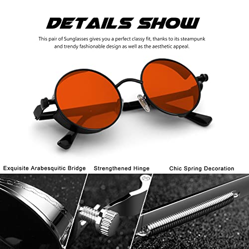 CGID Retro Steampunk Round Polarized Sunglasses Men Womens Metal Circle Frame UV400 Protection E72 - Image 3