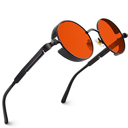 CGID Retro Steampunk Round Polarized Sunglasses Men Womens Metal Circle Frame UV400 Protection E72 - Image 1