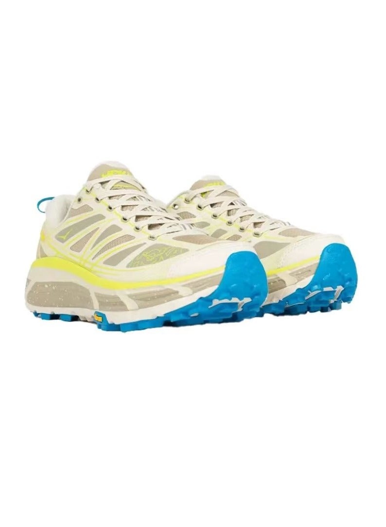Hoka One One Mafate Speed 2 Outdoor Running Shoes Beige/Yellow/Blue For Men/Women - Image 3