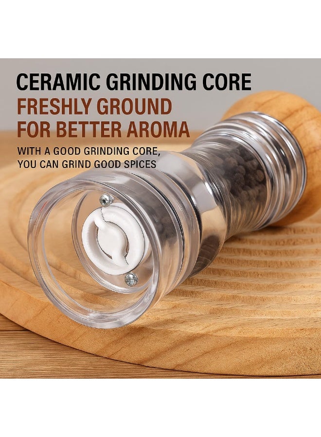 Acrylic Manual Pepper & Salt Grinder – Wooden Top Clear Body Mill for Easy Manual Grinding - Image 5