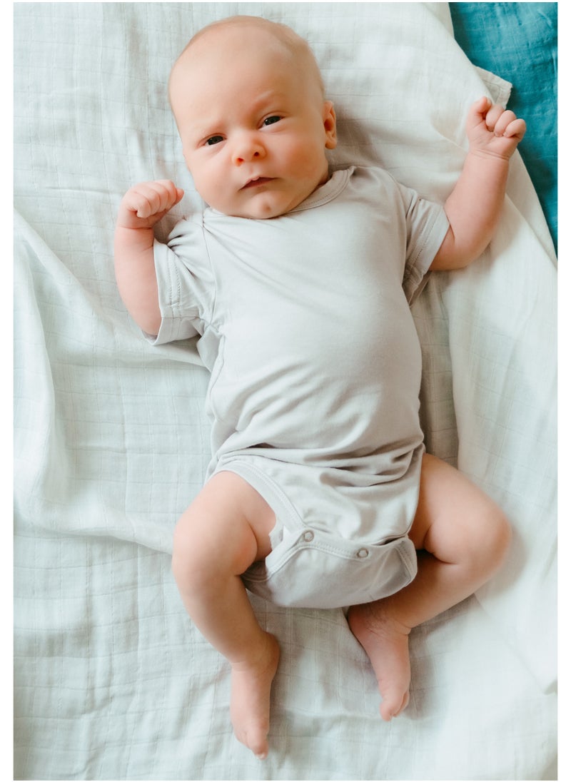 Anvi Baby Organic Bamboo Spandex Bodysuit- Grey	Preemie up to 3kg  - Image 5