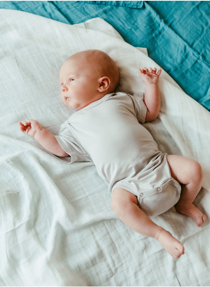 Anvi Baby Organic Bamboo Spandex Bodysuit- Grey	Preemie up to 3kg  - Image 4