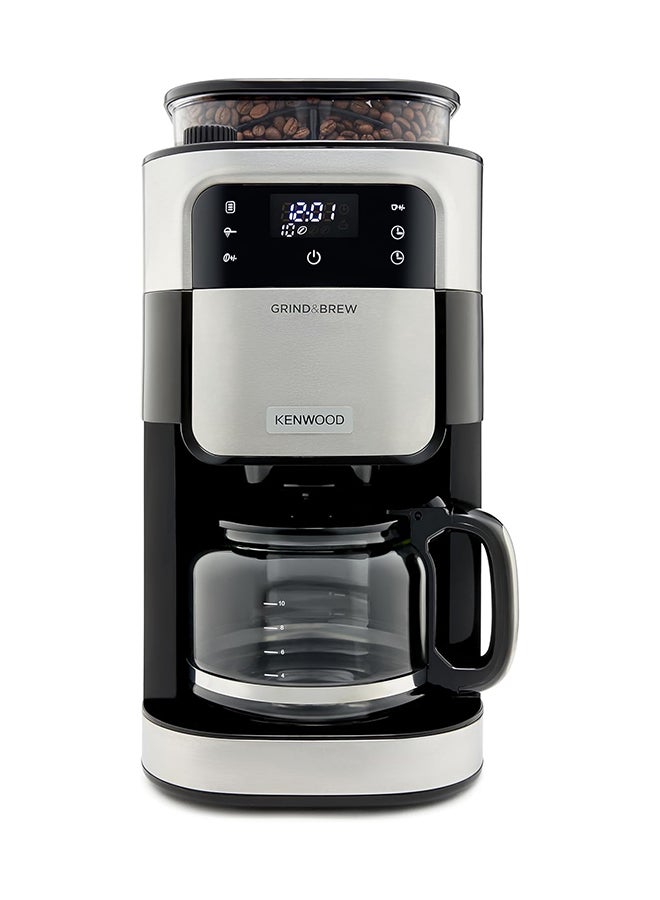 KENWOOD Grind & Brew Coffee Maker with Built-in 220g Burr Grinder, 12-Cup Capacity, Digital Touch Display 1.5 L 900 W CMM40.000BM Silver - Image 1
