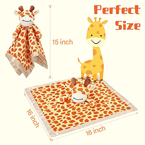 Pro Goleem Giraffe Loveys for Babies Soft Security Blanket Snuggle Toy Stuffed Animal Blanket Unisex Baby Lovie Baby Gifts for Infant and Toddler 16 Inch - Image 5