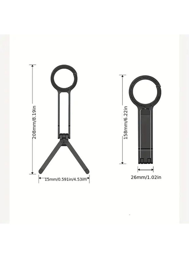 Silvery Magnetic Phone Holder 360 Rotatable Carabiner Stand Hands Free Tripod For Video Recording - Image 5