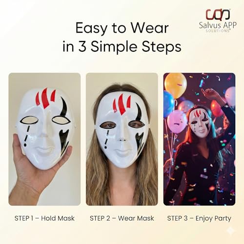 Salvus APP SOLUTIONS Multicolor Plastic Fancy Scary Face Mask/Costume Mask For Kids, Men & Women (6x8 Inch) (Anonymous) - Image 4