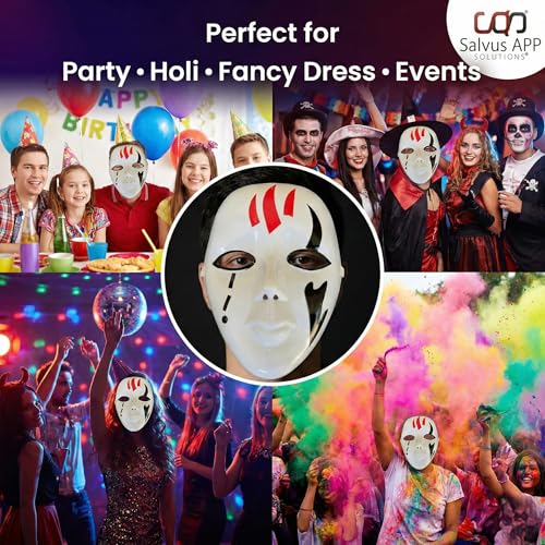 Salvus APP SOLUTIONS Multicolor Plastic Fancy Scary Face Mask/Costume Mask For Kids, Men & Women (6x8 Inch) (Anonymous) - Image 5