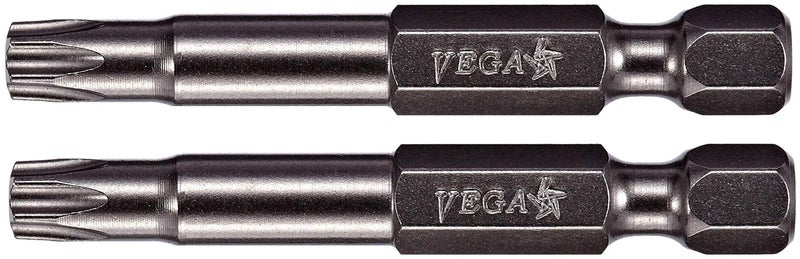 VEGA T27 TORX Security Bits Professional Grade Inch Hex Shank TORX T27 S2 Steel 2 Security Bits 150TT27A2A Pack of 2