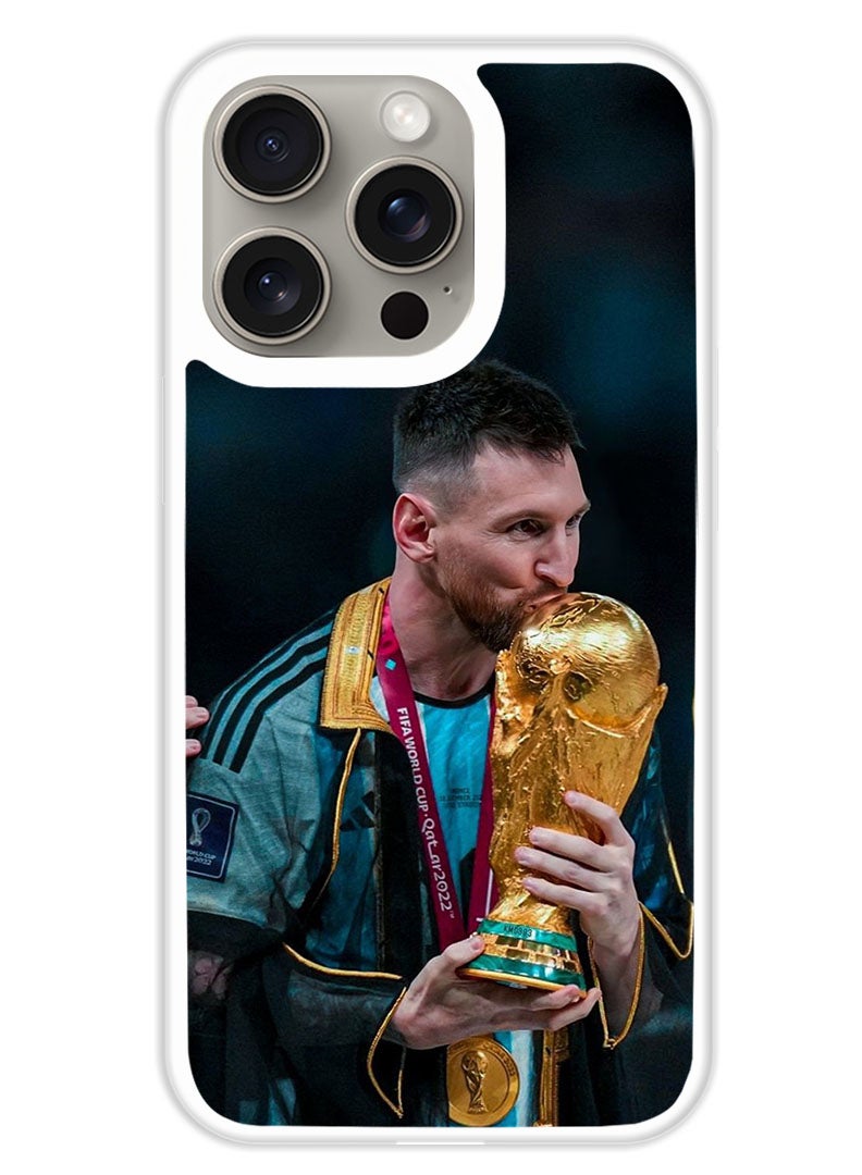 Theodor Protective Case Cover For APPLE IPHONE 15 Pro Messi 4 (White Bumper) - Image 1