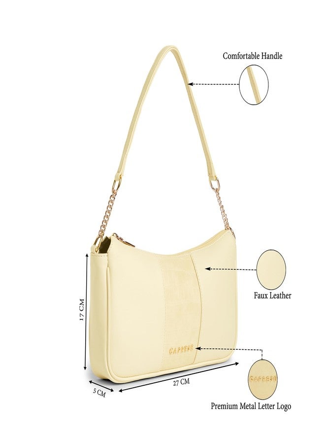 Caprese Visalia Medium Shoulder & Handheld Bag for Women with Secure Zip Closure | Chic, Versatile Design for Everyday Use, Perfect for Office, Travel & Special Events (Dark Beige) - Image 3