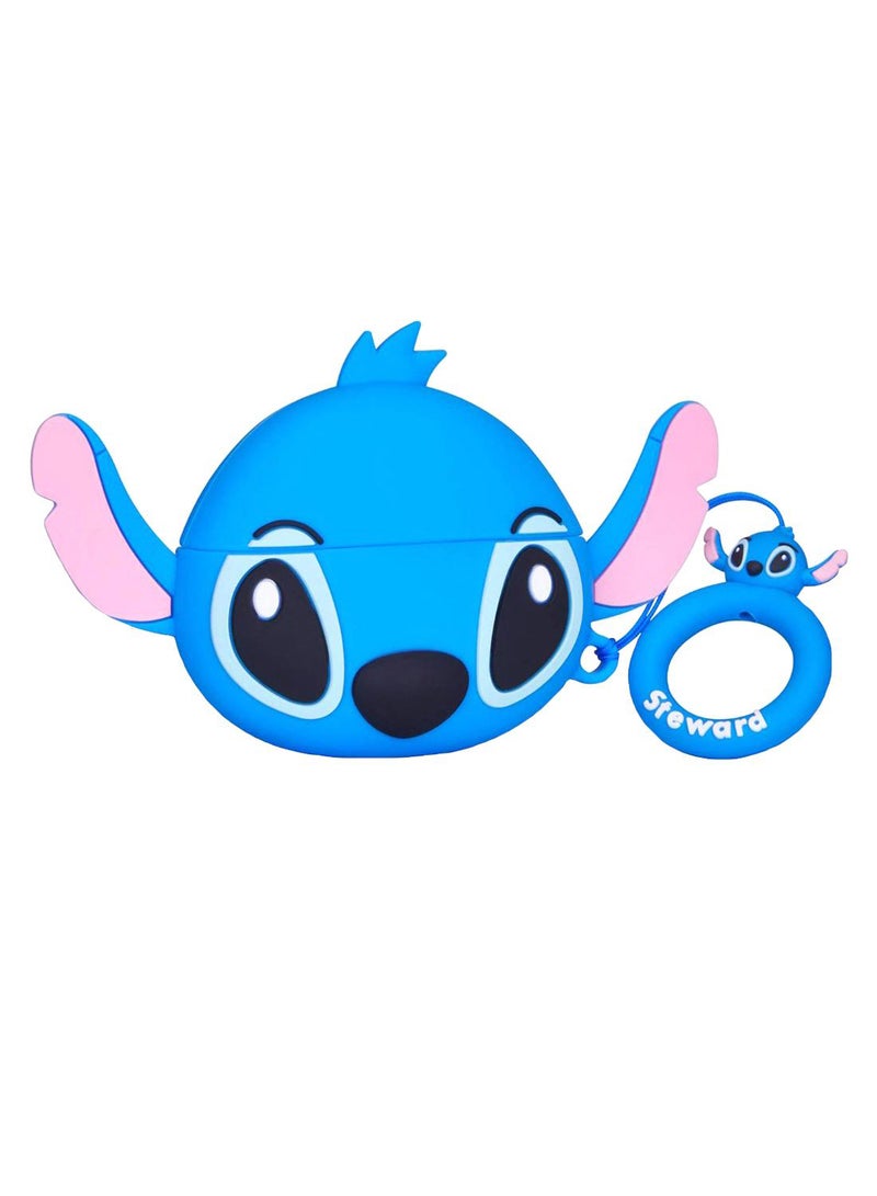 جوسينهيل غطاء حماية لسماعات آيربودز طراز 3/برو بتصميم الشخصية الكارتونية ستيتش من فيلم ليلو وستيتش الأزرق/ الأسود/ الوردي - Image 1