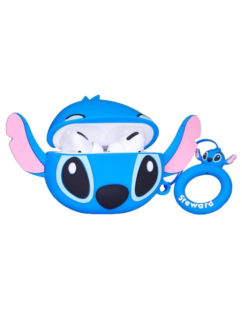 جوسينهيل غطاء حماية لسماعات آيربودز طراز 3/برو بتصميم الشخصية الكارتونية ستيتش من فيلم ليلو وستيتش الأزرق/ الأسود/ الوردي - Image 2