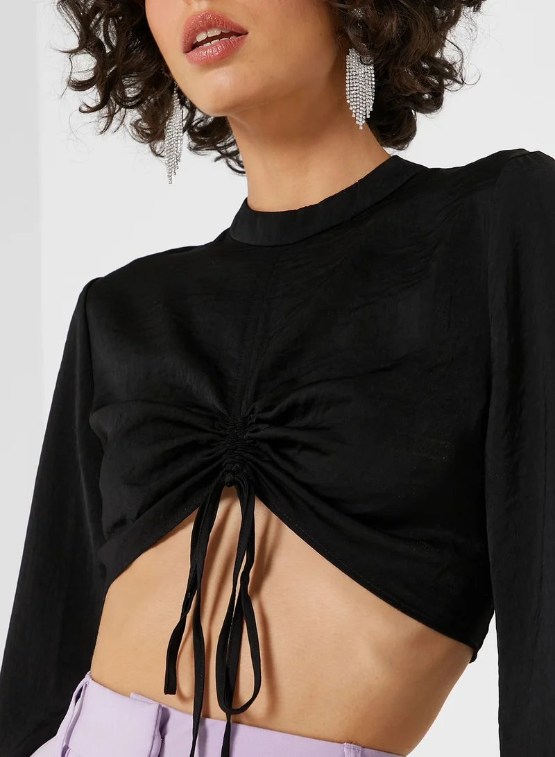 TOPSHOP Ruched Crop Top
