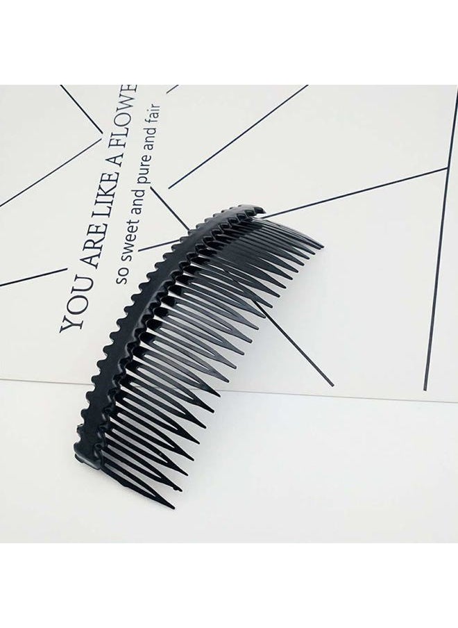 lasenersm 4 Pieces 24 Teeth Hair Side Combs French Comb Side Hair Combs Plastic Hair Clip Clamp Hair Clip Combs Hair Accessory for Women and Girls, Black, Brown  - Image 3