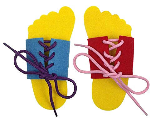 OVOY Childrens Lacing Skills Learn-to-Tie - Shoe Preschool Tie-Up Shoe Threading. (1 pair) - Image 2