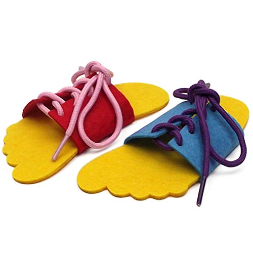 OVOY Childrens Lacing Skills Learn-to-Tie - Shoe Preschool Tie-Up Shoe Threading. (1 pair) - Image 1