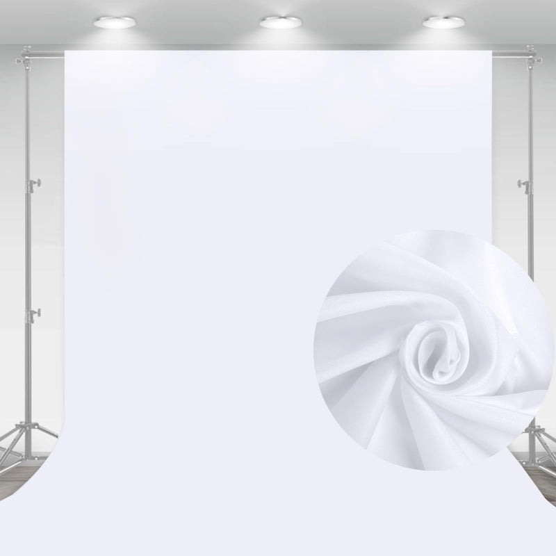 Aimosen 10 x 7 FT White Backdrop Background for Photography, Professional Pure WhiteScreen for Photoshoot, High Density Fabric Curtainfor Video Record Portrait Stand Photo Studio, with Rod Pocket - Image 1