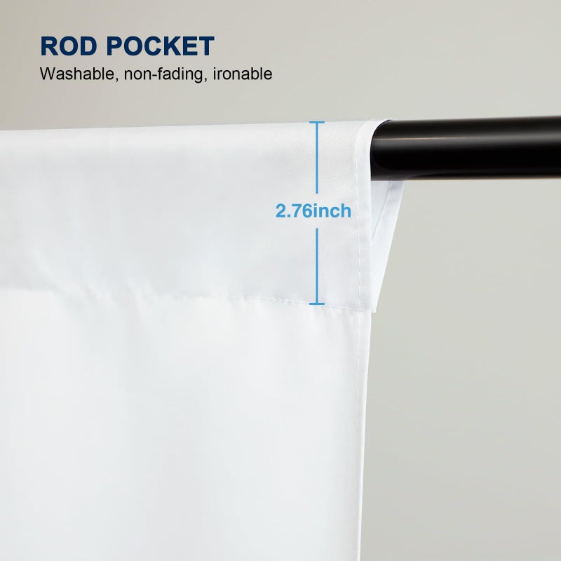 Aimosen 10 x 7 FT White Backdrop Background for Photography, Professional Pure WhiteScreen for Photoshoot, High Density Fabric Curtainfor Video Record Portrait Stand Photo Studio, with Rod Pocket - Image 3