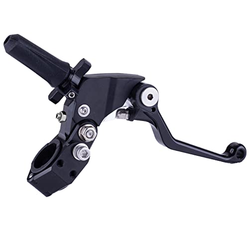 PRO CAKEN 7/8" 22mm Universal Motorcycle Aluminum 360 ° Alloy Foldable Clutch Handle with Mounting Seat for Motorcycle Street Sport Dirt Pit Mini Bikes Scooter ATV -Black - Image 1