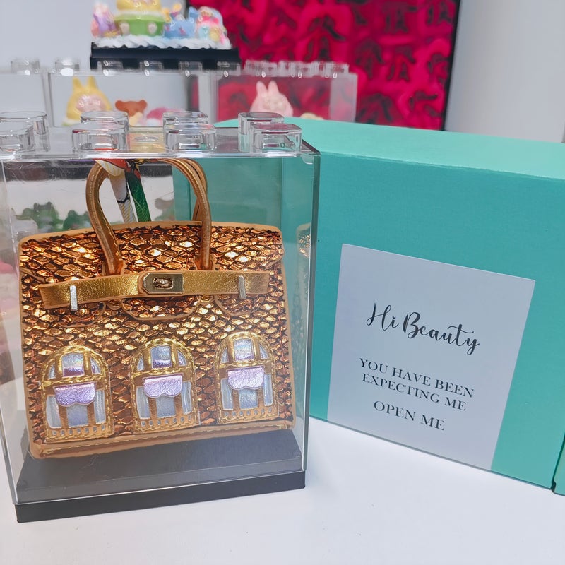 Sunrise Light Mini House Bag Charm, Earphone Storage Pouch, Decorative Keychain Ornament, Free Acrylic Box Included - Image 3