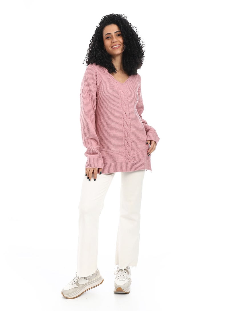 سيزار بلوفر صوف حريمي ب رقبة سبعة - Image 3