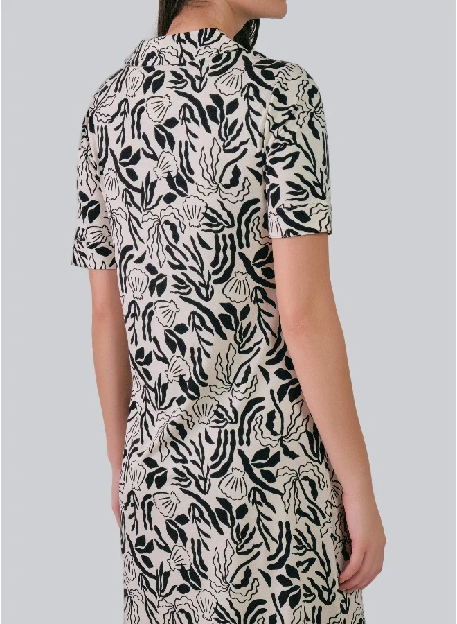 غانت Palm Print Jersey Shirt Dress