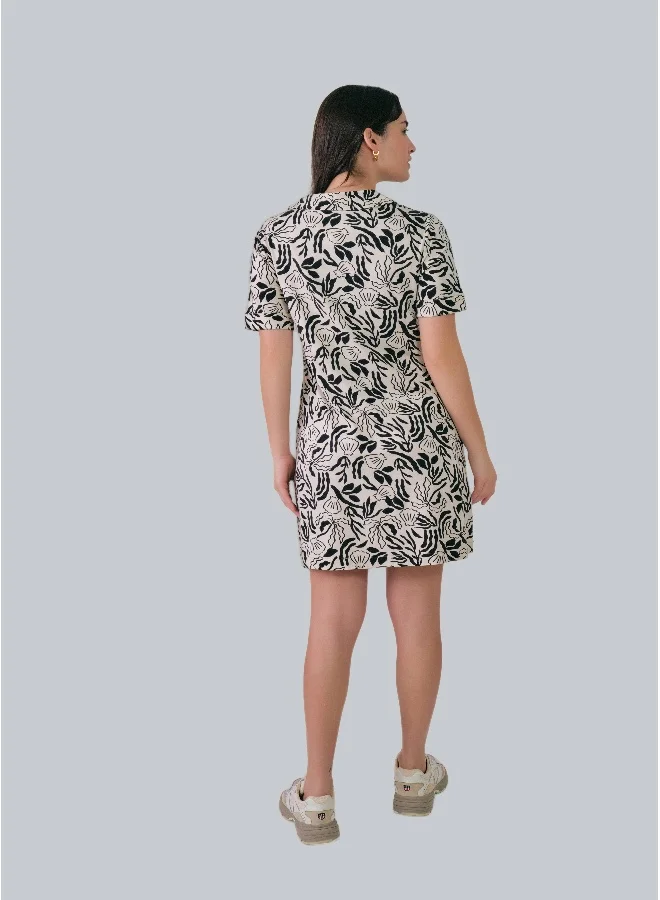 غانت Palm Print Jersey Shirt Dress