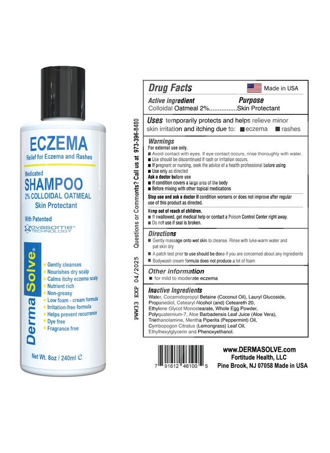 Dermasolve Dermasolve Eczema Relief Shampoo - Flare Control Scalp & Dandruff Free Therapy That Protects, Moisturizes, and Repairs Skin for Kids & Adults - Steroid Free (2-Pack)  - Image 2