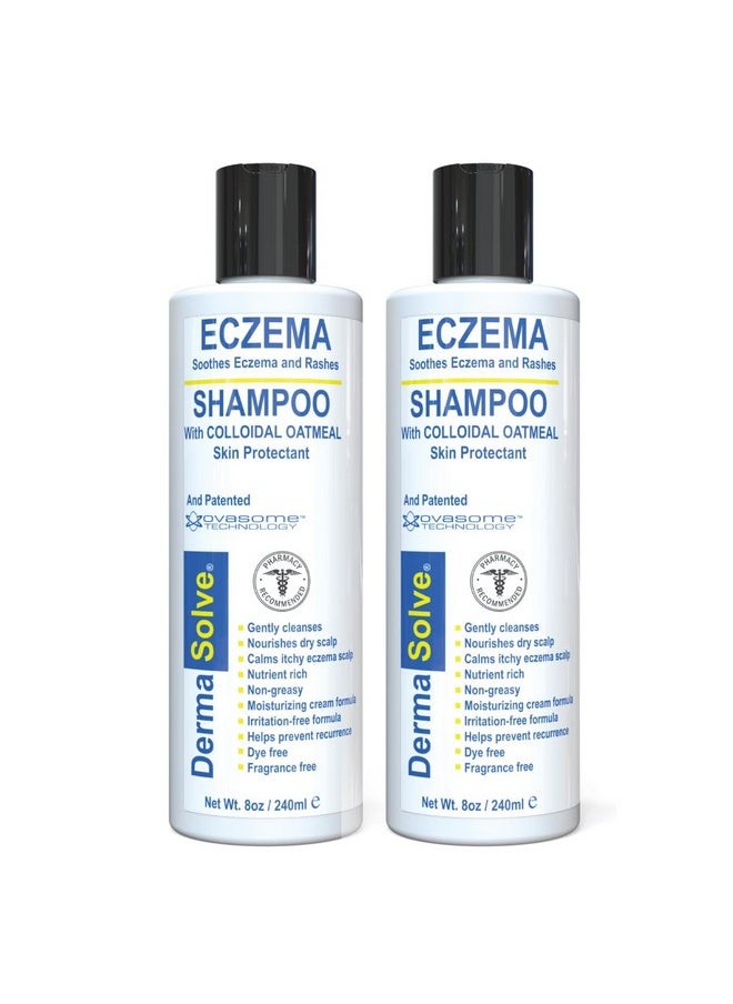 Dermasolve Dermasolve Eczema Relief Shampoo - Flare Control Scalp & Dandruff Free Therapy That Protects, Moisturizes, and Repairs Skin for Kids & Adults - Steroid Free (2-Pack)  - Image 1