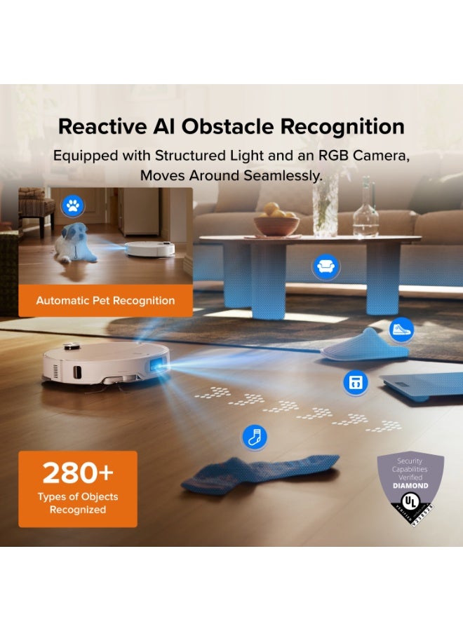 roborock Qrevo Edge 2 Robot Vacuum and Mop 25000Pa, 3.14'' Ultra-Slim, Zero-Tangle AI Object Recognition, Liftable LDS, 176℉ Hot Water Mop Washing & Auto-Drying Edge Cleaning, Voice Control White - Image 5