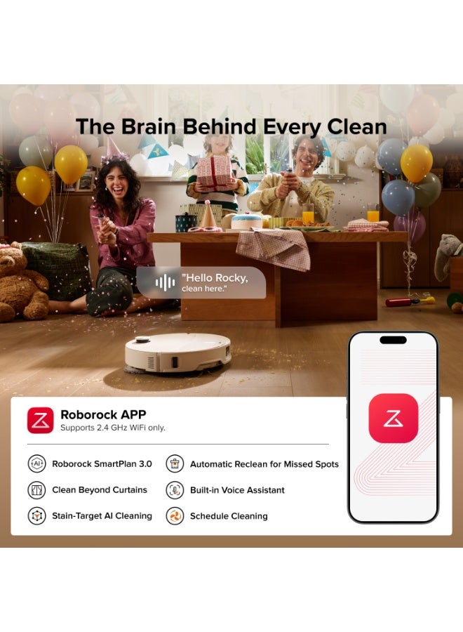 roborock Qrevo Edge 2 Robot Vacuum and Mop 25000Pa, 3.14'' Ultra-Slim, Zero-Tangle AI Object Recognition, Liftable LDS, 176℉ Hot Water Mop Washing & Auto-Drying Edge Cleaning, Voice Control White - Image 4
