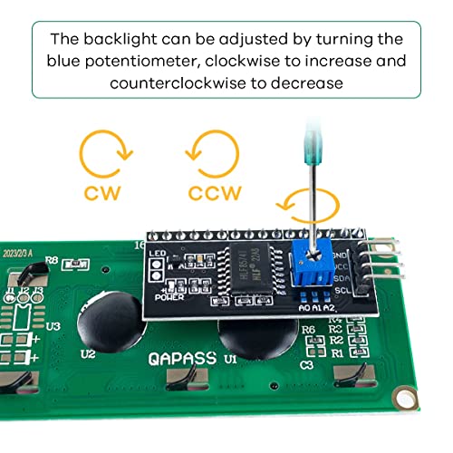 Hosyond 3pcs I2C IIC 1602 LCD Display Module 16x02 LCD Screen Module for Arduino Raspberry Pi - Image 3