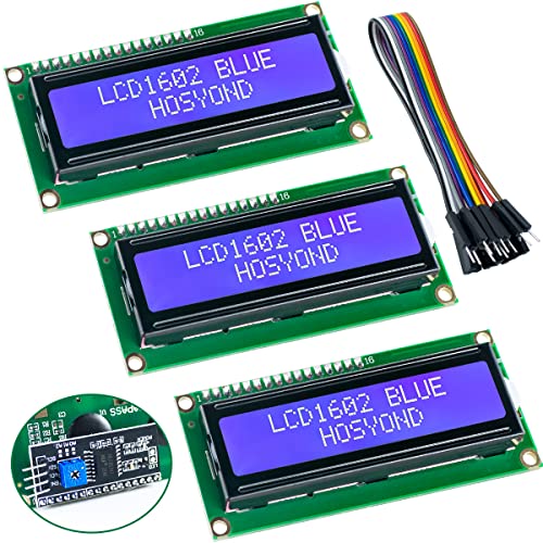 Hosyond 3pcs I2C IIC 1602 LCD Display Module 16x02 LCD Screen Module for Arduino Raspberry Pi - Image 1