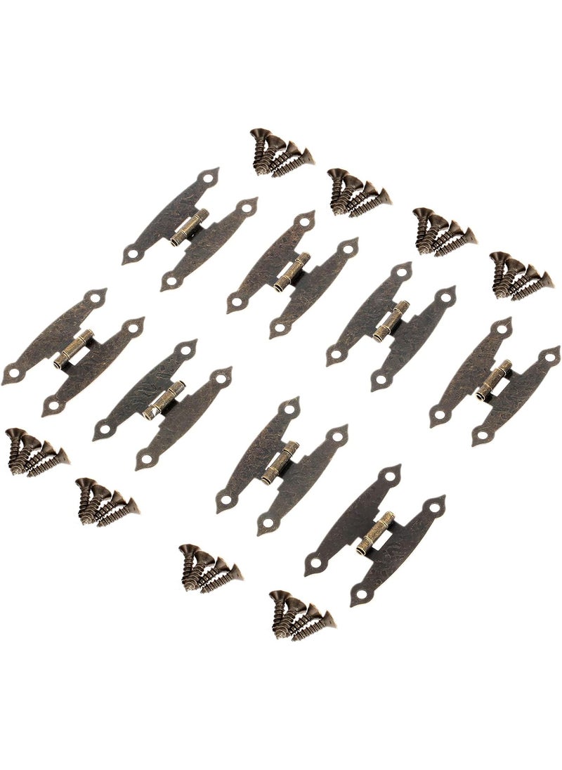 Dophee dophee 8Pcs Antique Bronze H Shape Cabinet Hinges Decorative Hinges for Doors Windows Cupboard Closet Wardrobe Wooden Cases Jewelry Box with Mounting Screws 256x130  - Image 1