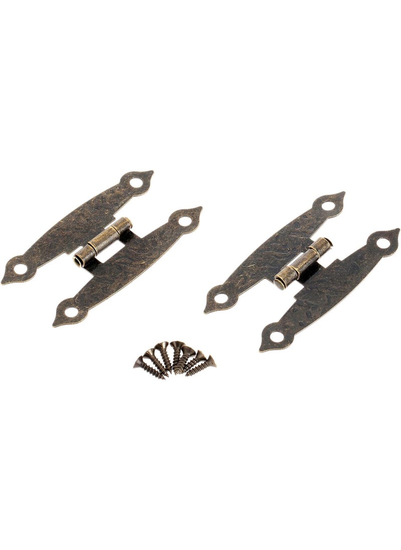 Dophee dophee 8Pcs Antique Bronze H Shape Cabinet Hinges Decorative Hinges for Doors Windows Cupboard Closet Wardrobe Wooden Cases Jewelry Box with Mounting Screws 256x130  - Image 2
