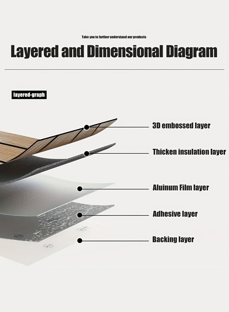 Wood Grain Self-Adhesive Wallpaper Off-White Gray 3D Wallpaper | Waterproof 3D Wallboard Wallpaper | Moisture Proof Sound Insulation Sticker Wall Covering for Home Decor Living Room Bedroom TV Background 40cm x 300cm - Image 4