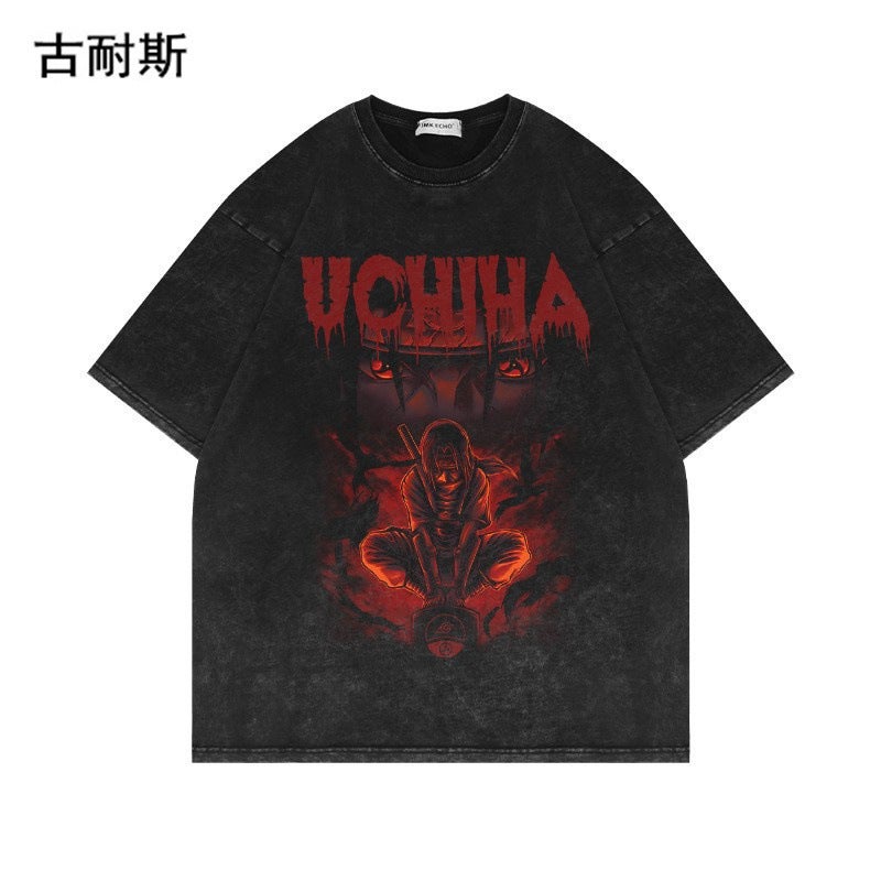 American High Street Fashion Brand Short Sleeve T-Shirt Men'S Summer Retro Washed Old Half Sleeve Niche Handsome - Image 1