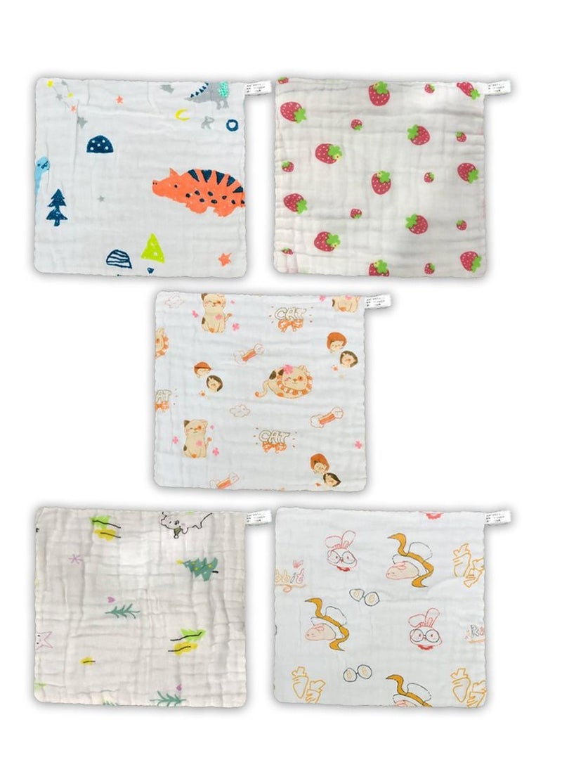 MARGOUN Baby Muslin Washcloths Soft Face Cloths for Newborn 30 * 30 cm, Absorbent Bath Face Towels, Baby Wipes, Burp Cloths or Face Towels (5 Pack) - Image 1