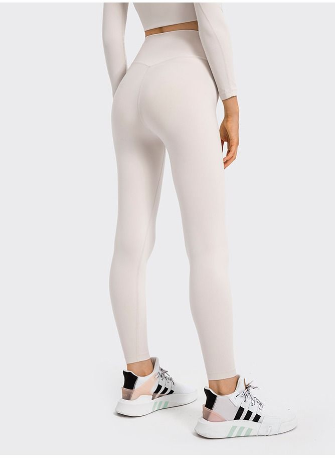Loquat Solid Stretch Yoga Long Pants Beige  - Image 2