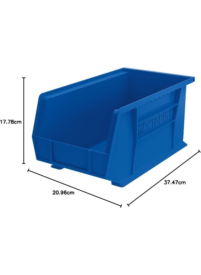 Akro-Mils 30240 AkroBins Plastic Hanging Stackable Storage Organizer Bin, 15-Inch x 8-Inch x 7-Inch, Blue, 12-Pack  - Image 5