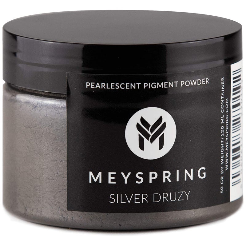 MEYSPRING Silver Druzy Epoxy Resin Color Pigment 50g Mica Powder for Resin Pigment Powder Mica Powder for Epoxy Resin Mica Powder for Candle Making Candle Dye Garage Floor Epoxy