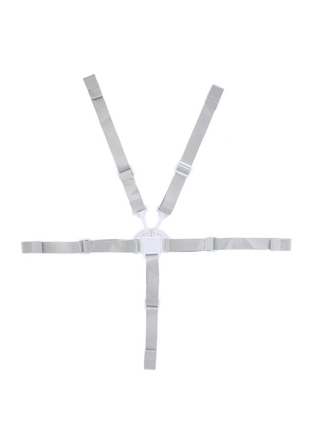 Hozee High Chair Straps, 5 Point Baby Harness Easy to Use Sturdy for Stroller for Pushchair(White Button 5-Point Strap) - Image 1