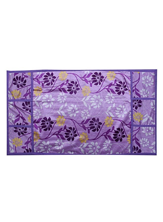 Kuber Industries Flower Design Combo PVC 3 Pieces Fridge Mats, 2 Piece Handle Cover and Fridge Top Cover (Purple, Standard) - Image 5