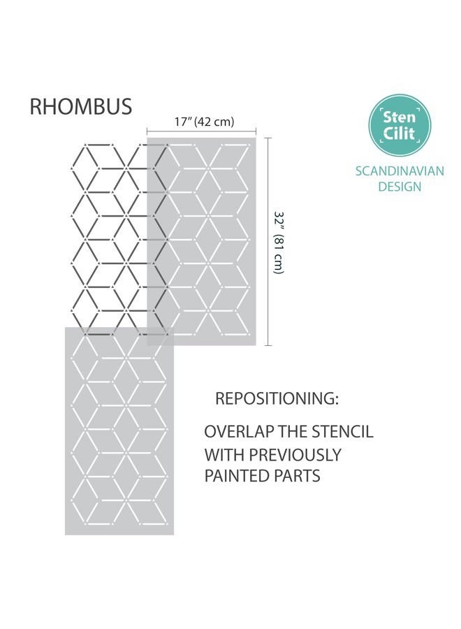 STENCILIT ® Rhombus Large Wall Stencil for Painting (24“x 32“) XL Geometric Accent - Large Geometric Wall Stencils - Image 4