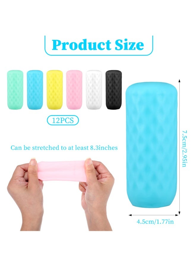 12 Pieces Colorful Silicone Bottle Leak Proof Covers Portable Travel Toiletry Sleeves Travel Essentials for Airplane Trip Vacation Bathroom Use - Image 2