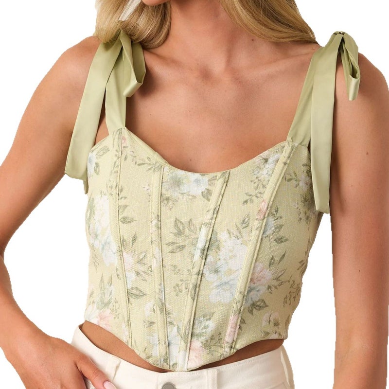 Women's Floral Print Tie-Strap Sleeveless Vest - Image 5