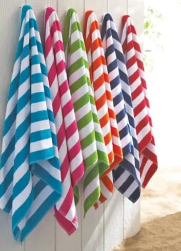 CASA COPENHAGEN منشفة شاطئ كاسا كوبنهاجن كابانا مصممة في الدنمارك، قوية ومتينة، سريعة الجفاف، للمسبح، الحمام والدش 75 × 150 سم، مجموعة من 2 قطعة من مناشف الشاطئ القطنية - تركواز وأخضر - Image 5