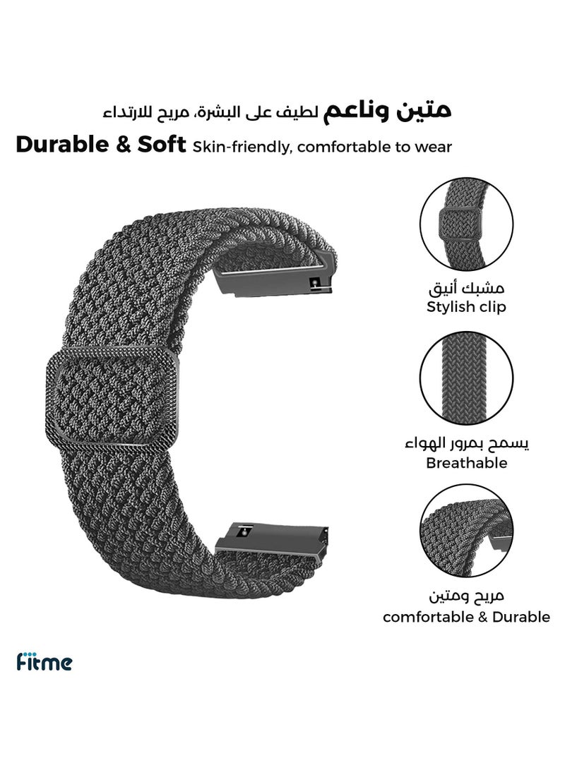 FITME Braided Nylon Replacement Bands For Garmin Venu 2 Plus / Venu Sq 2 (20mm) - Image 2