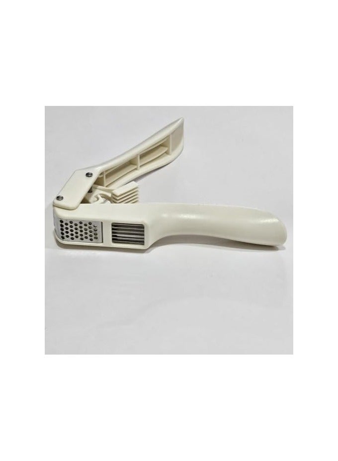 erorex Kitchen2 in 1 Garlic Press Garlic Mincer Chopper - Food Crushing Garlic Mincer and Slicer Garlic Crusher Tool Professional Kitchen Gadgets Mincer Tool - Garlic Slicer White, Small - Image 1