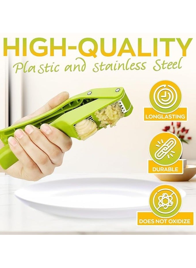 erorex Kitchen2 in 1 Garlic Press Garlic Mincer Chopper - Food Crushing Garlic Mincer and Slicer Garlic Crusher Tool Professional Kitchen Gadgets Mincer Tool - Garlic Slicer White, Small - Image 3